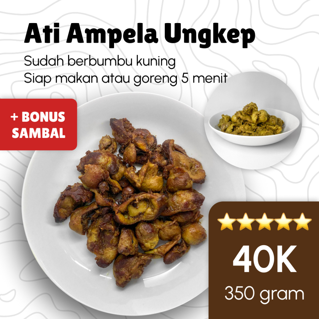 

Ati Amplea Ungkep Bumbu Kuning Siap Goreng (350 gram) Frozen Food