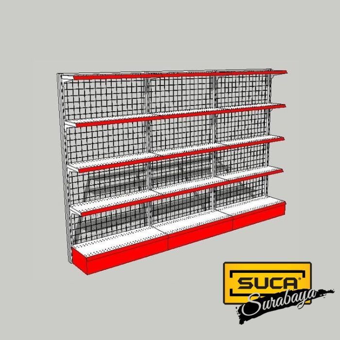 Rak Gondola / Rak Minimarket Wall T.180cm 1 Unit Start 2 unit Connect