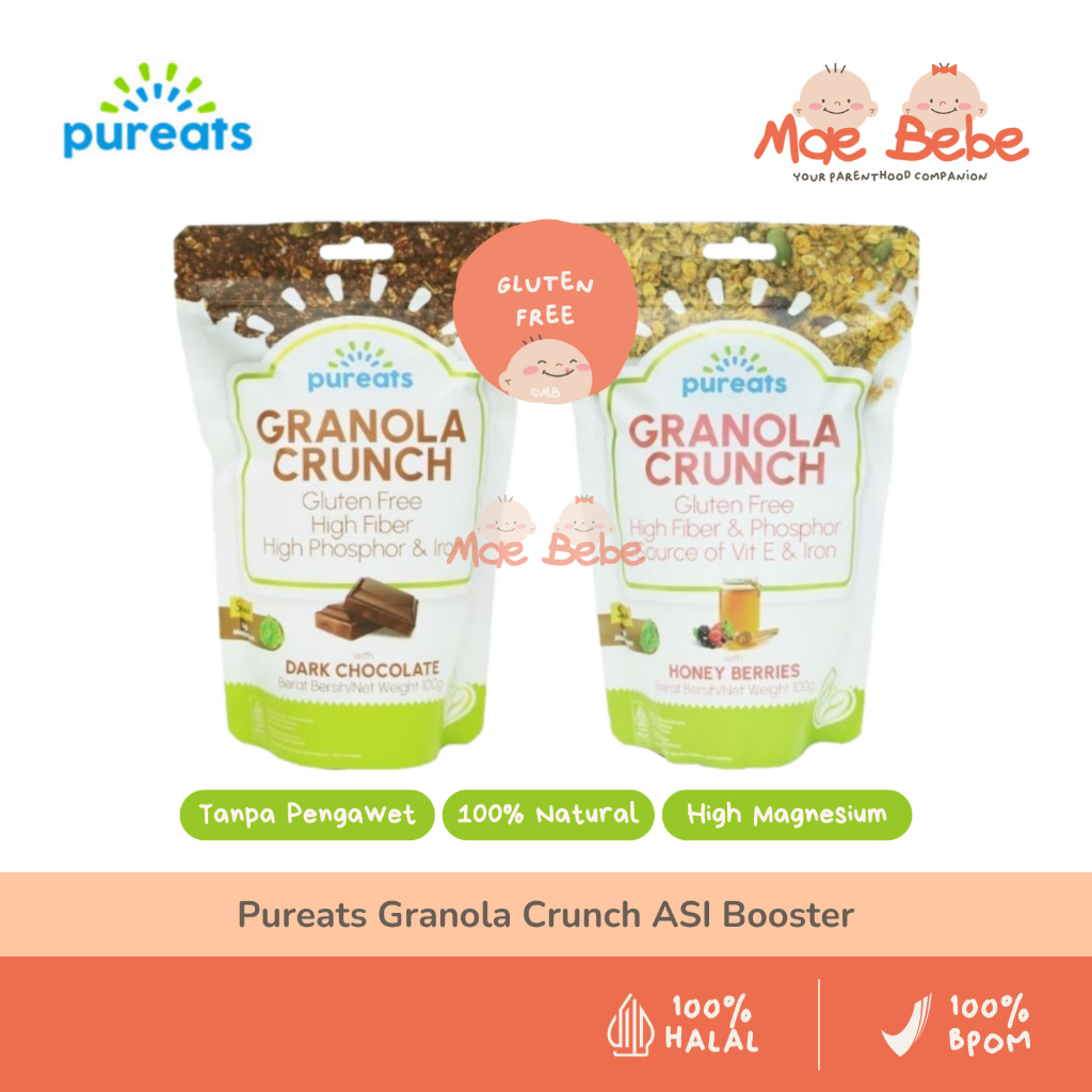 

Pureats Granola Crunch Gluten Free Snack ASI Booster Plus Cemilan Sehat 100g