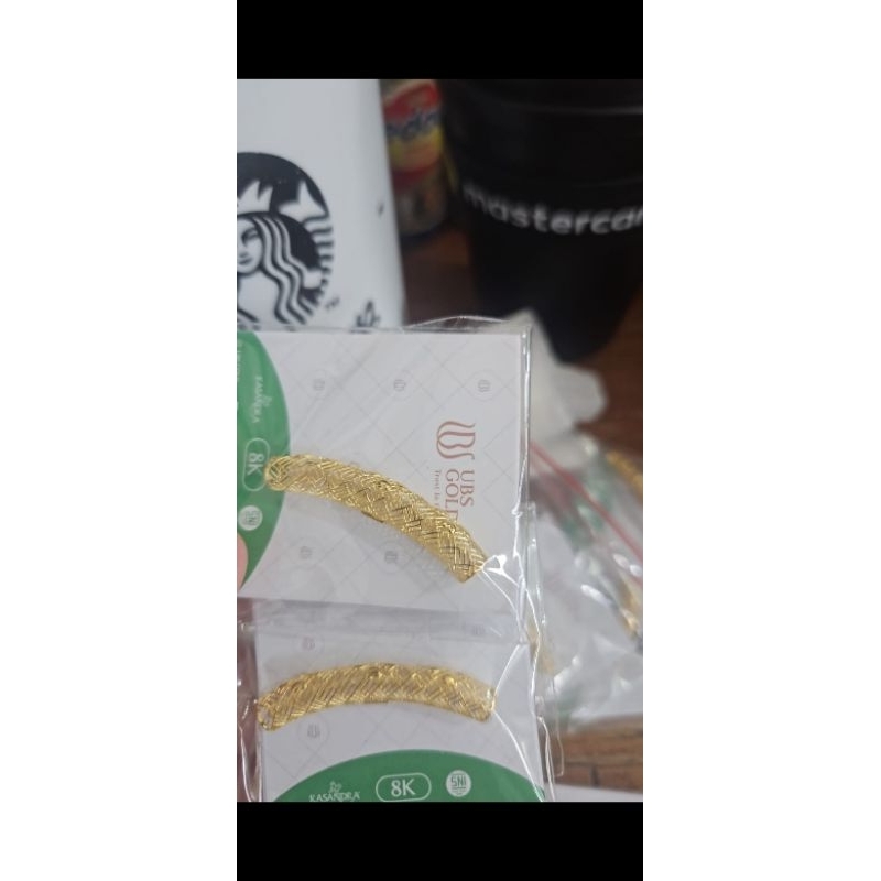 Charm gelang liontin gelang pipa panjang slobok bambu emas asli 375 fashion hongkong