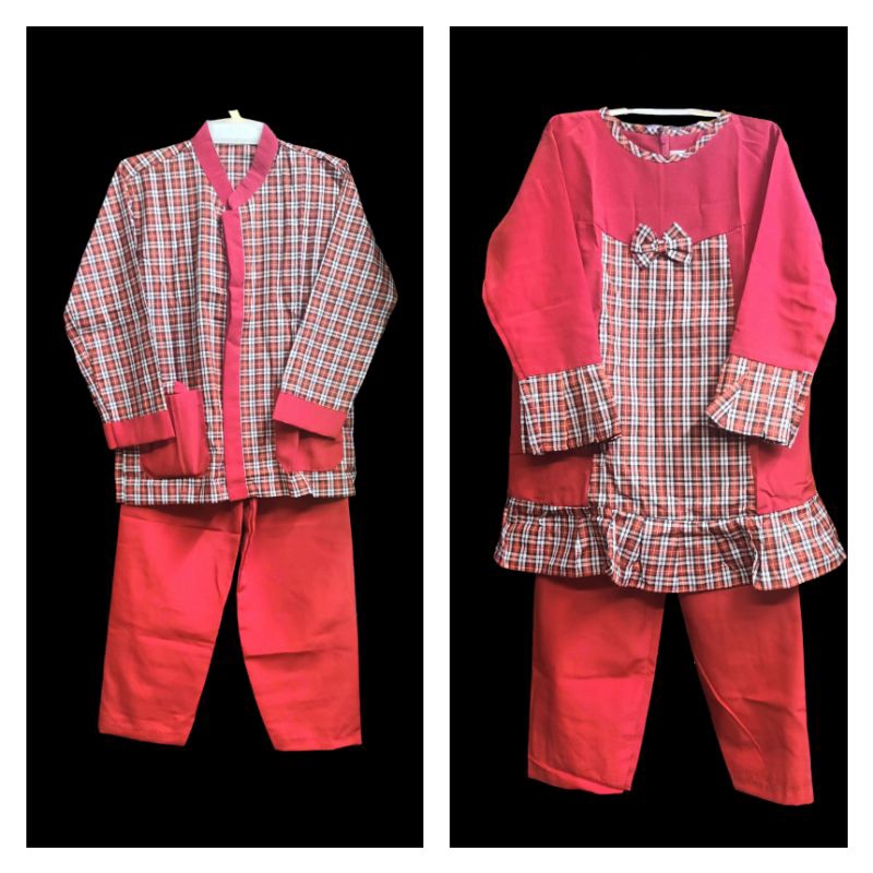 Seragam Muslim PAUD/TK Kotak Merah