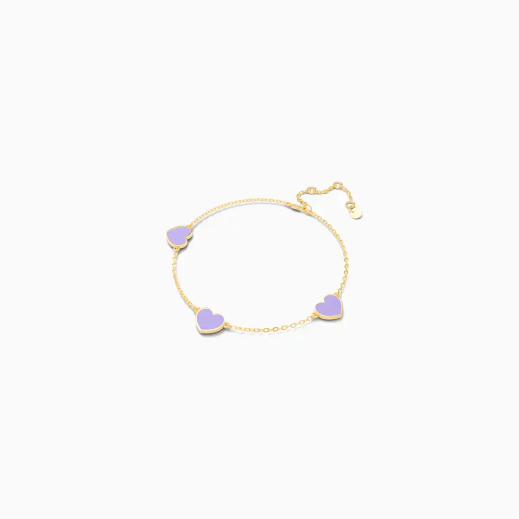 LITTLETHINGSHEWEAR - Gelang Emas Anak Carys Pink Lilac