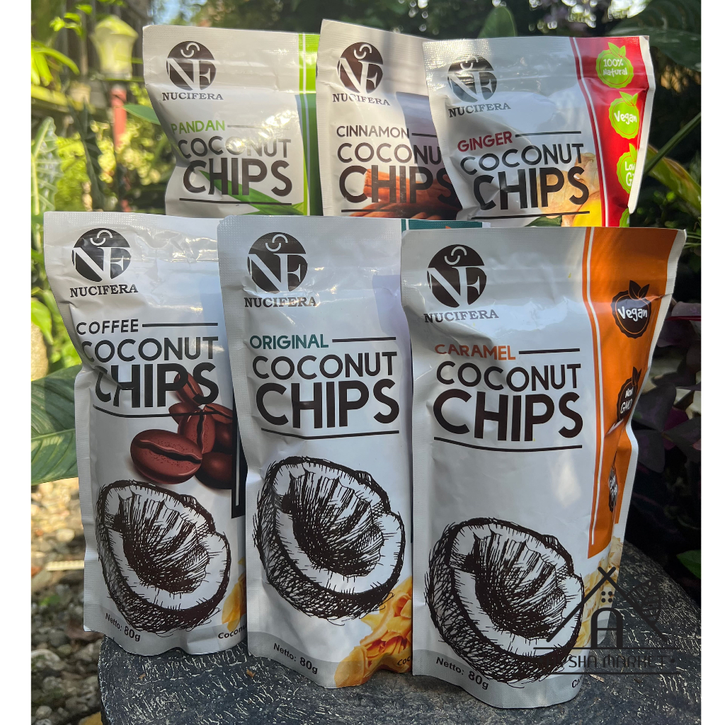 

￼Nucifera - Keripik Kelapa Original Organic Coconut Chips 80 Gr