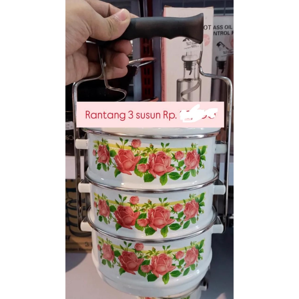 Rantang IDEAL  enamel susun 3