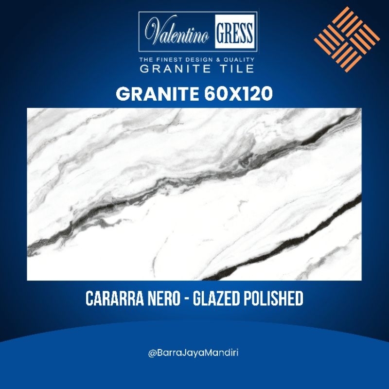 GRANITE 60X120 CARARRA NERO | GLAZED POLISHED