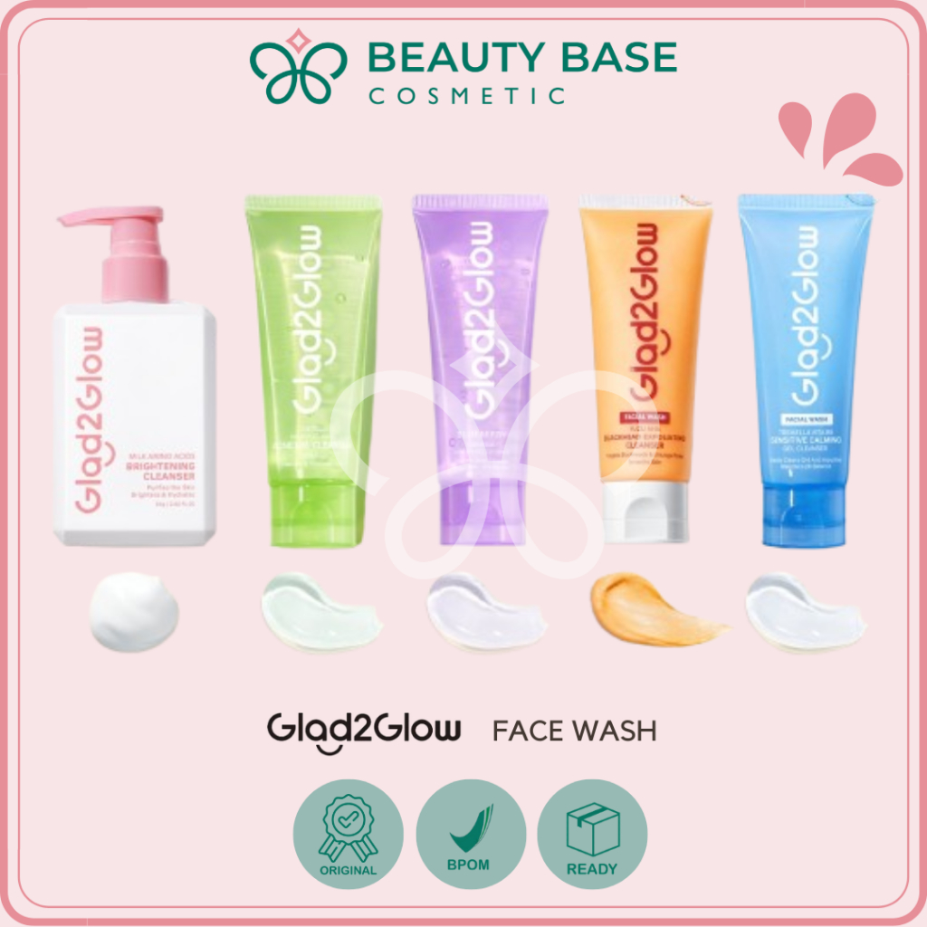 Glad2Glow Face Wash Milk Amino Acid | Acne Face Wash | Blueberry Face Wash | Tremella Face Wash