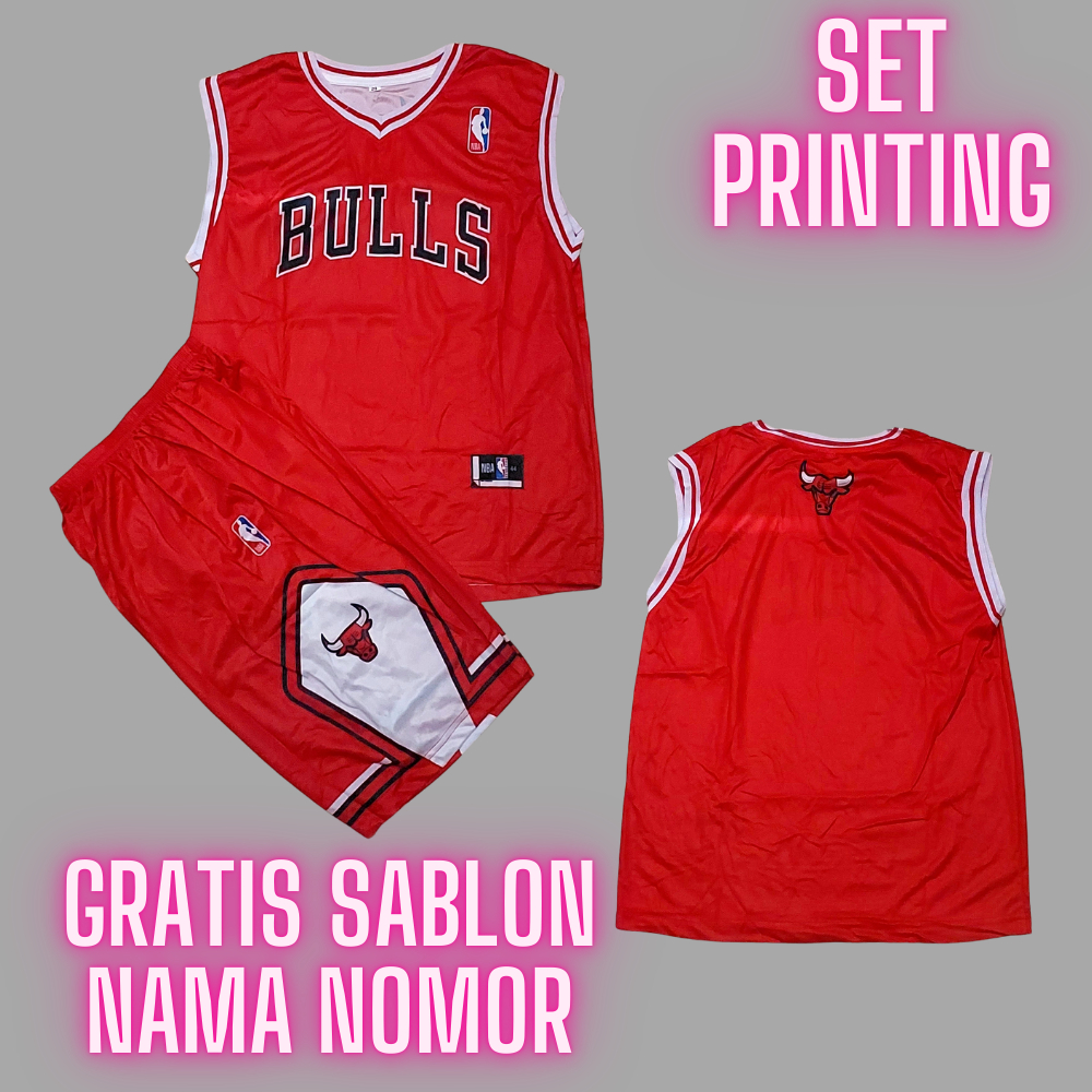 STELAN JERSEY BASKET ANAK/BAJU BASKET NBA BULLS/BISA CUSTOM NAMA NOMOR