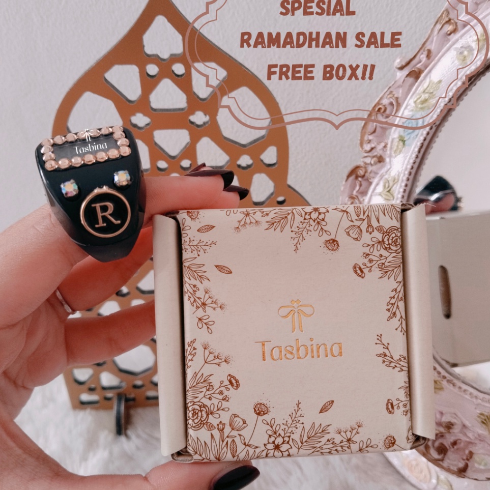 SPESIAL RAMADHAN SALE Marisya Tasbih Sxh Digital Cincin Cantik Tombol Inisial Huruf KODE W1O9
