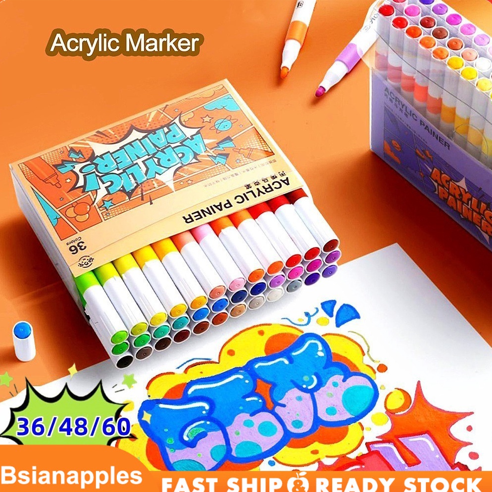 

8 Warna Pen Akrilik Marker Warna Cepat Kering Tahan Air Spidol Acrylic Painter Acrylic Marker Set KODE W8S3