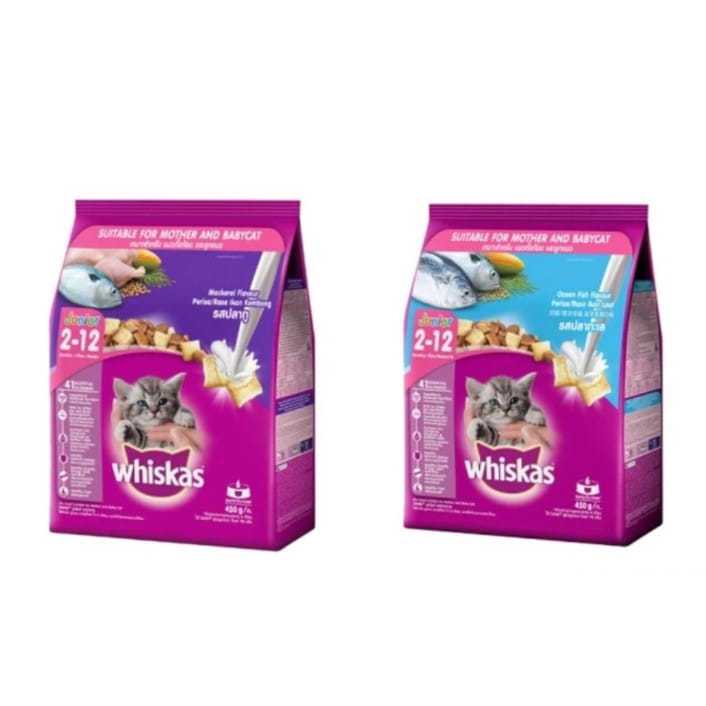 Whiskas Dryfood Junior 450 Gram - Makanan Kering - Makanan Kucing junior mackarel - Junior Ocean Fis