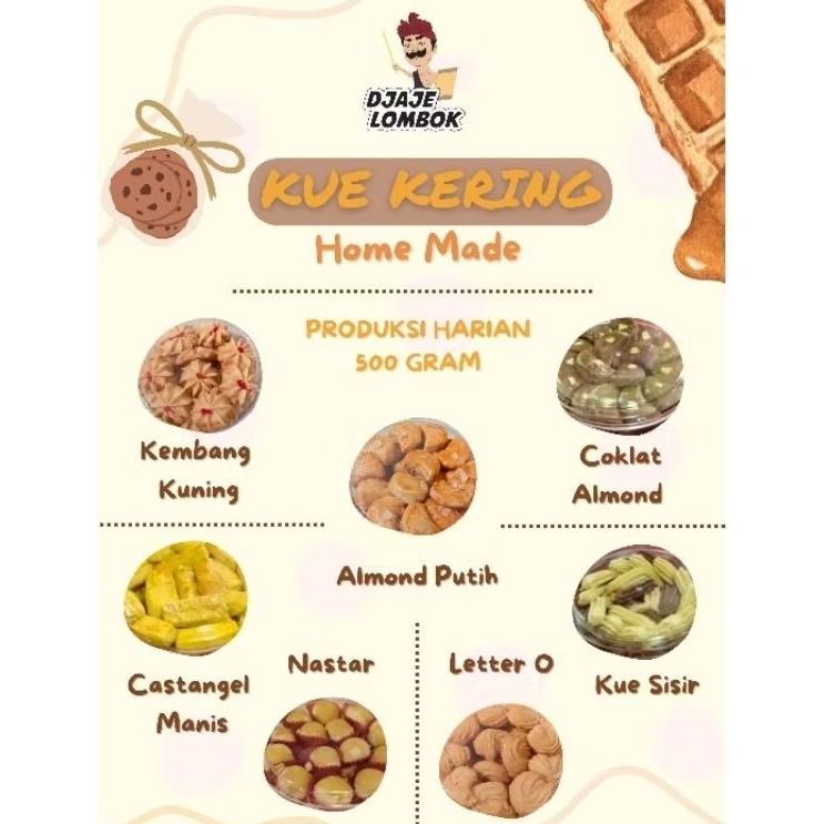 

Kuker / Kue Kering Home Made Sehat Dan Nikmat | Special Days, Hari Raya, Ramadan, Lebaran, Special Event, Harian | Oleh - Oleh Lombok Halal DJAJE LOMBOK