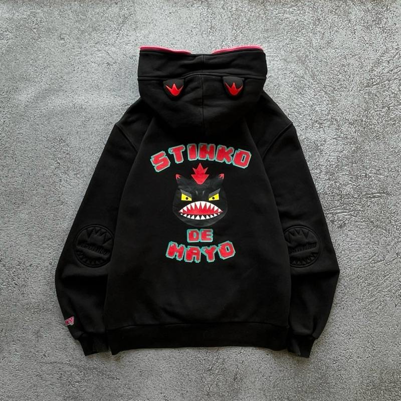 Double Zipper Hoodie Elstinko Ebony