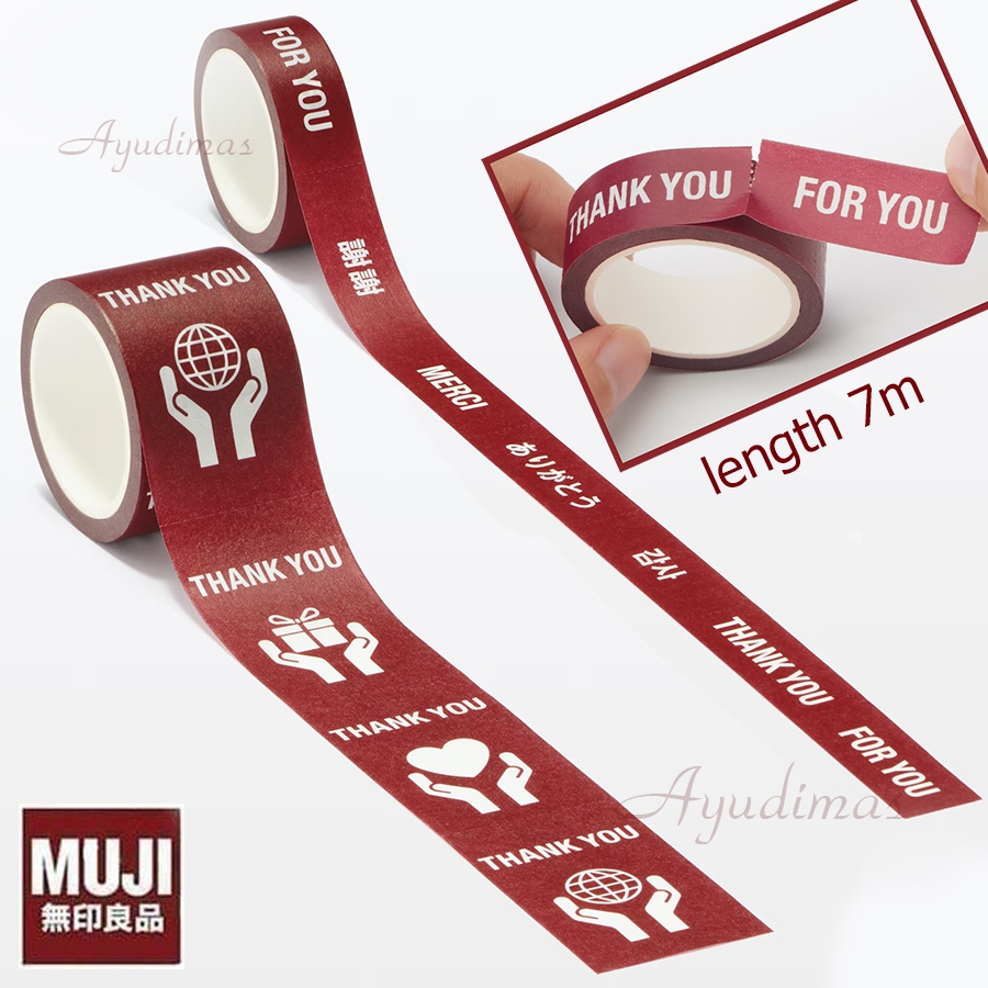 

Muji Perforated / Gift "THANK_YOU / FOR YOU" Masking Tape / Washi tape - art & craft selotip
