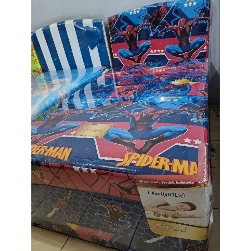 Bed Dorong Anak Karakter Garansi Per 15 Thn | Kasur Sorong Spring Bed 2in1 120x200
