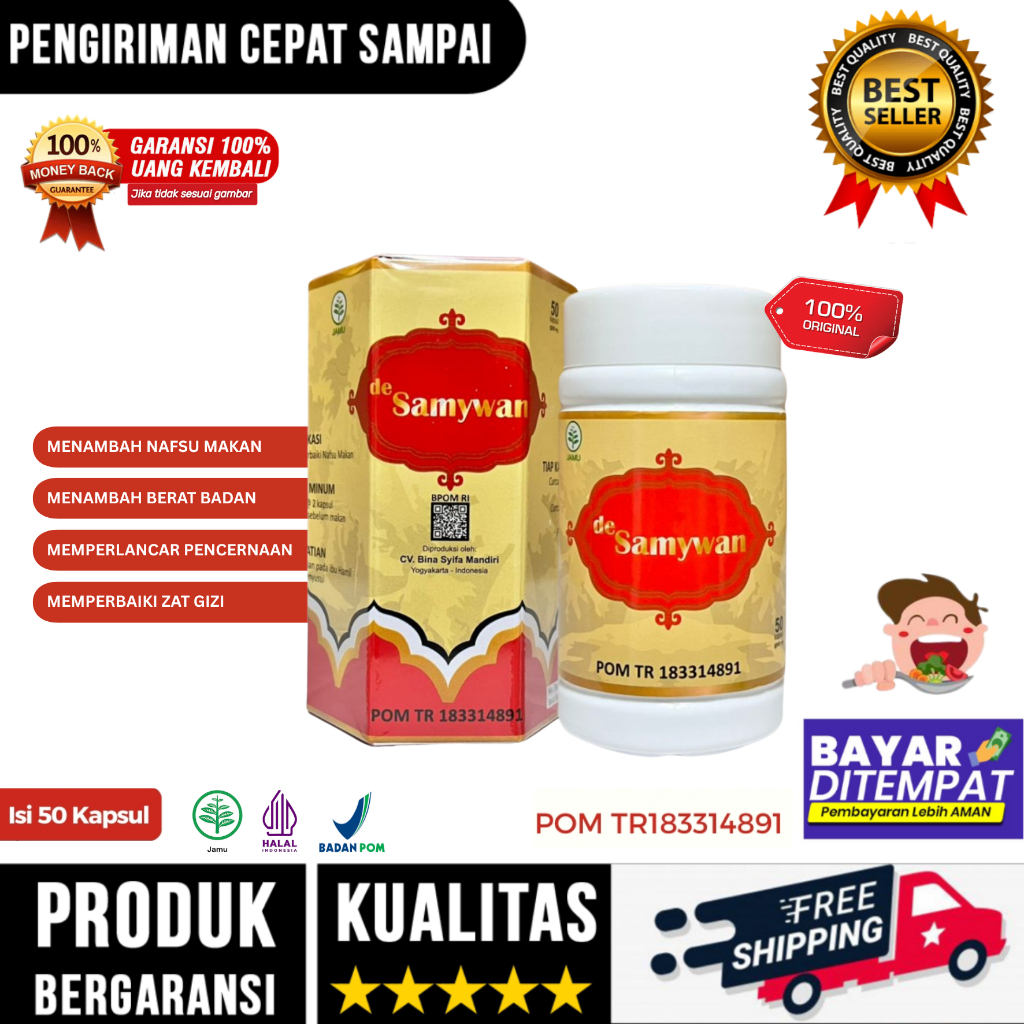 Suplemen Obat Penggemuk Badan Permanen Samyunwan Herbal BPOM Asli Original Ampuh 50 Kapsul / Samyun 