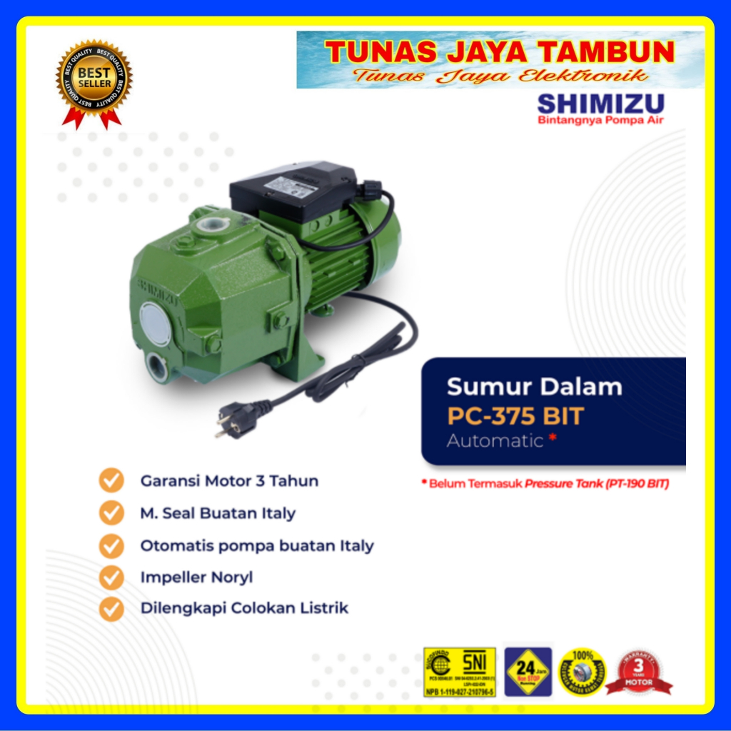 POMPA JET PUMP SHIMIZU 375 BIT / POMPA AIR SHIMIZU PC 375 BIT / SHIMIZU PC-375 BIT JET PUMP
