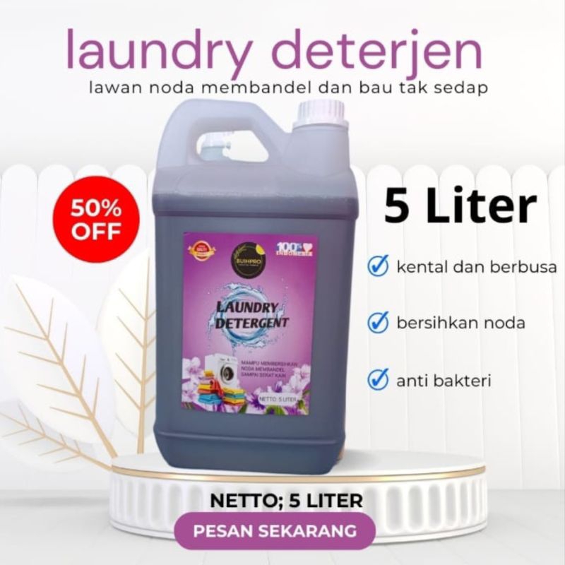 Deterjen Cair Konsentrat 5 Liter untuk Laundry Kiloan dan Mesin Cuci