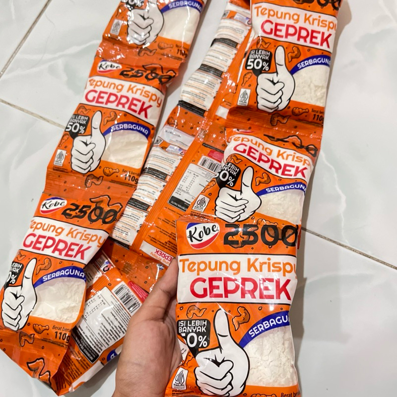 

10 Sachet KOBE Tepung Krispy Geprek kemasan 110gram Paket 1 Renteng / 1 Renceng Kediri Jawa Timur