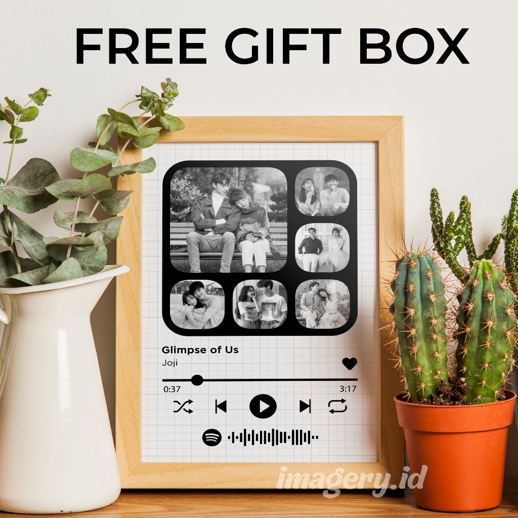Custom Frame Lagu Bingkai Foto Aesthetic Kado Ulang Tahun Cewek Gift Wisuda Kado Guru