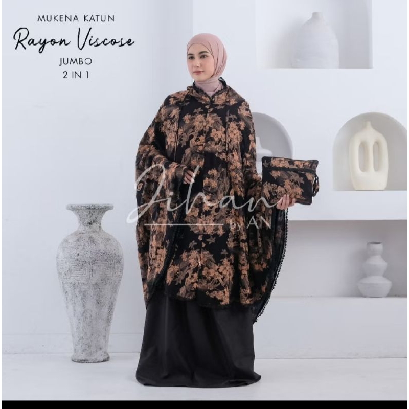 MUKENAH RAYON VISCOSE MOTIF/MUKENAH VISCOSE JUMBO 2IN1