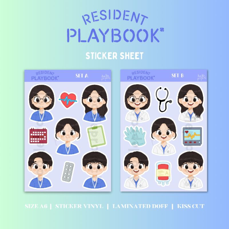 

Resident Playbook [언젠가는 슬기로울 전공의생활] Kdrama Fanart Merch Sticker Sheets