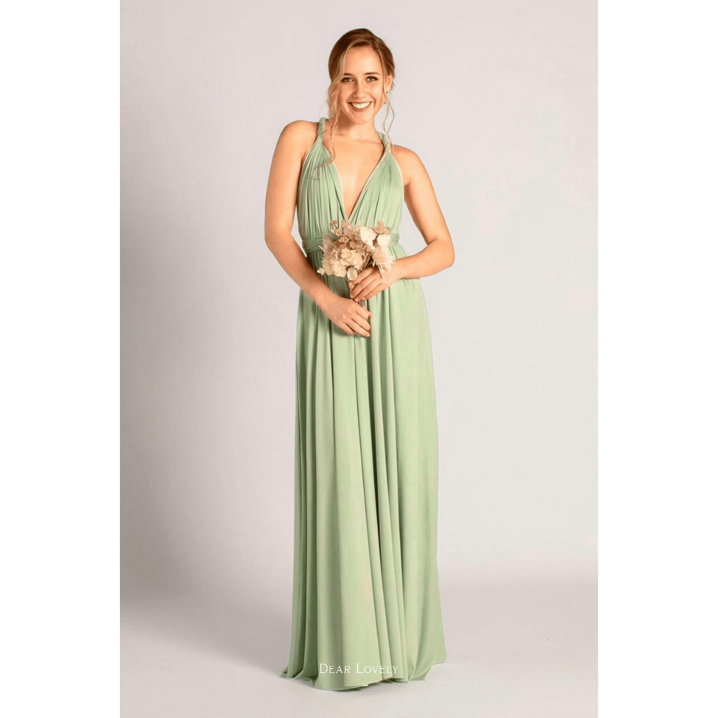 READY Dress Pesta Premium Gaun Kondangan Multiway Dress Convertible Infinity Dress Bridesmaid Sage G