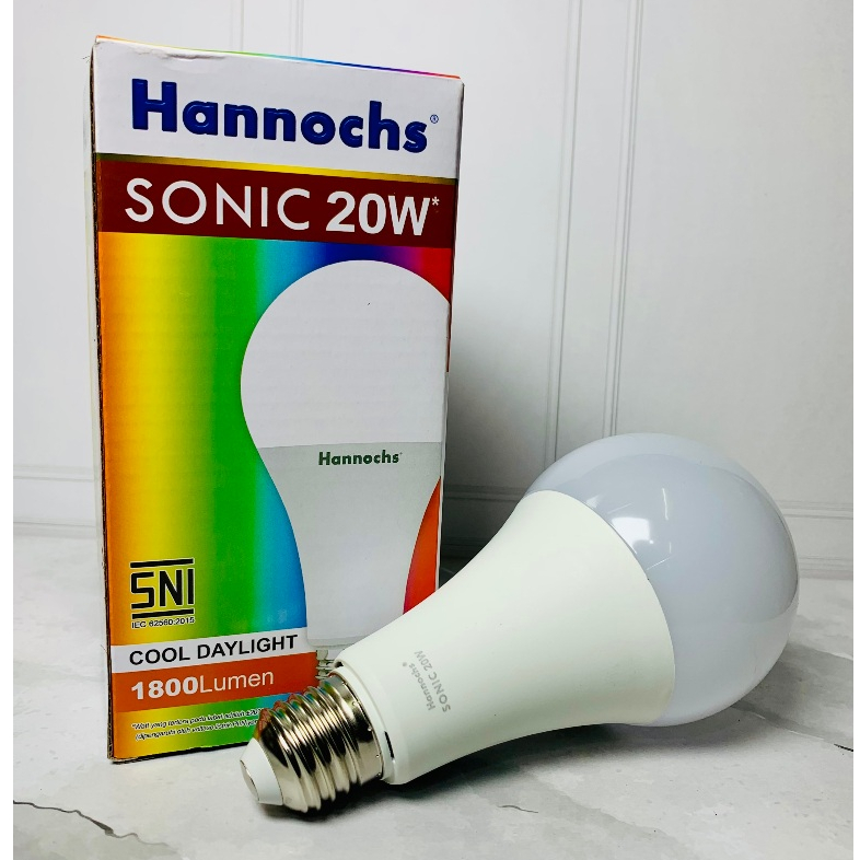 Bola Lampu Bohlam 20w Putih LED Hannochs Sonic Bulat 20 Watt Murah