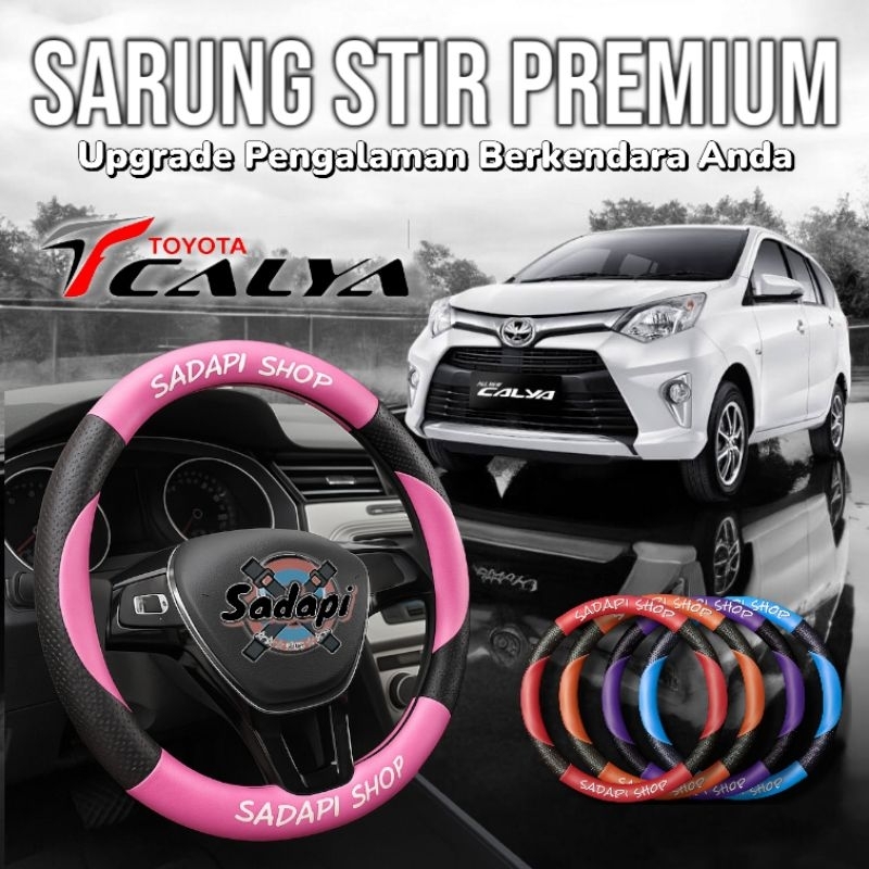 Sarung Stir Mobil Toyota Calya, Cover Stir Mobil Calya, Sarung Stir Minibus