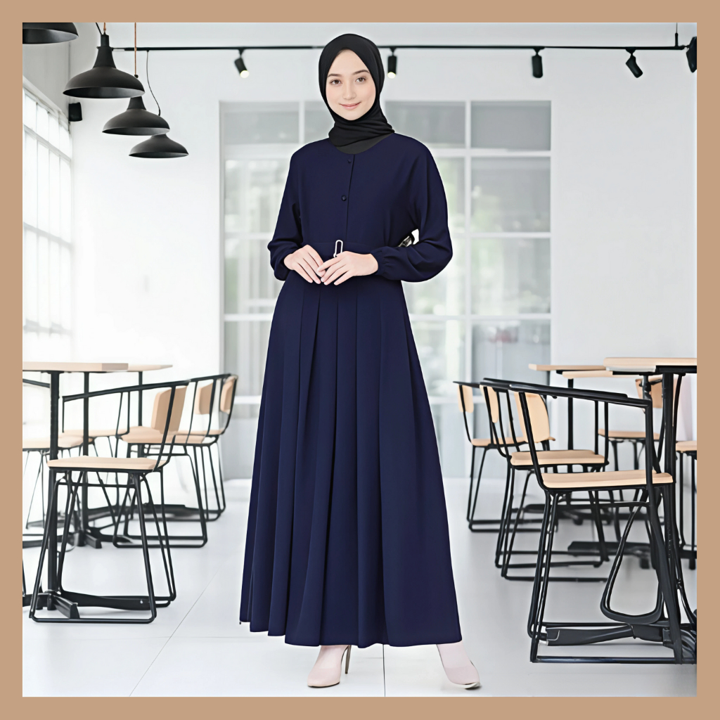 GAMIS POLOS WANITA WARNA NAVY KEKINIAN BAHAN ADEM TERBARU BY JURAGAN BAJU MUSLIM