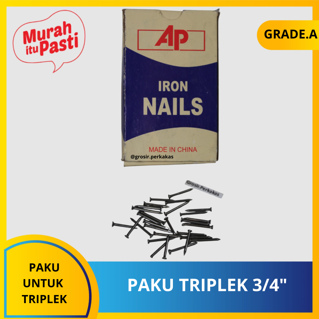 PAKU TRIPLEK 3/4" - ada kepala - paku jarum / paku halus. [A][#PAKU]