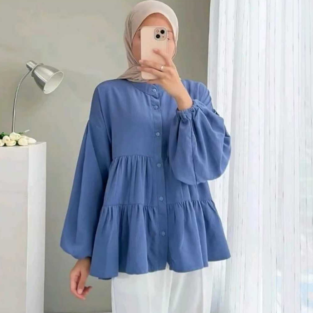 Desita Blouse Premium | Atasan Baju Wanita Variasi Rempel Susun Crinkle Airflow Premium