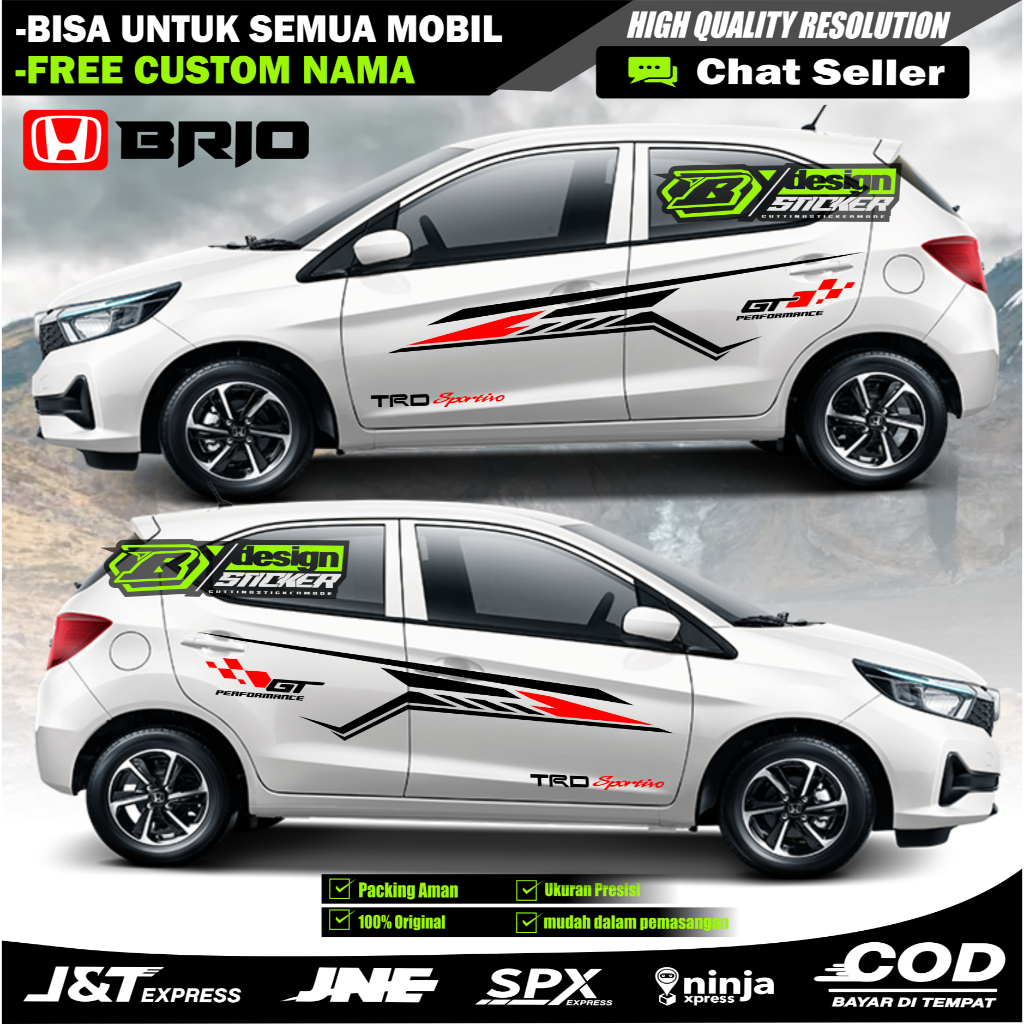 STIKER MOBIL AGYA AYLA BRIO JAZZ NEW CUTTING STICKER. stiker Lis bodi Agya Aya Brio jazz new stiker 