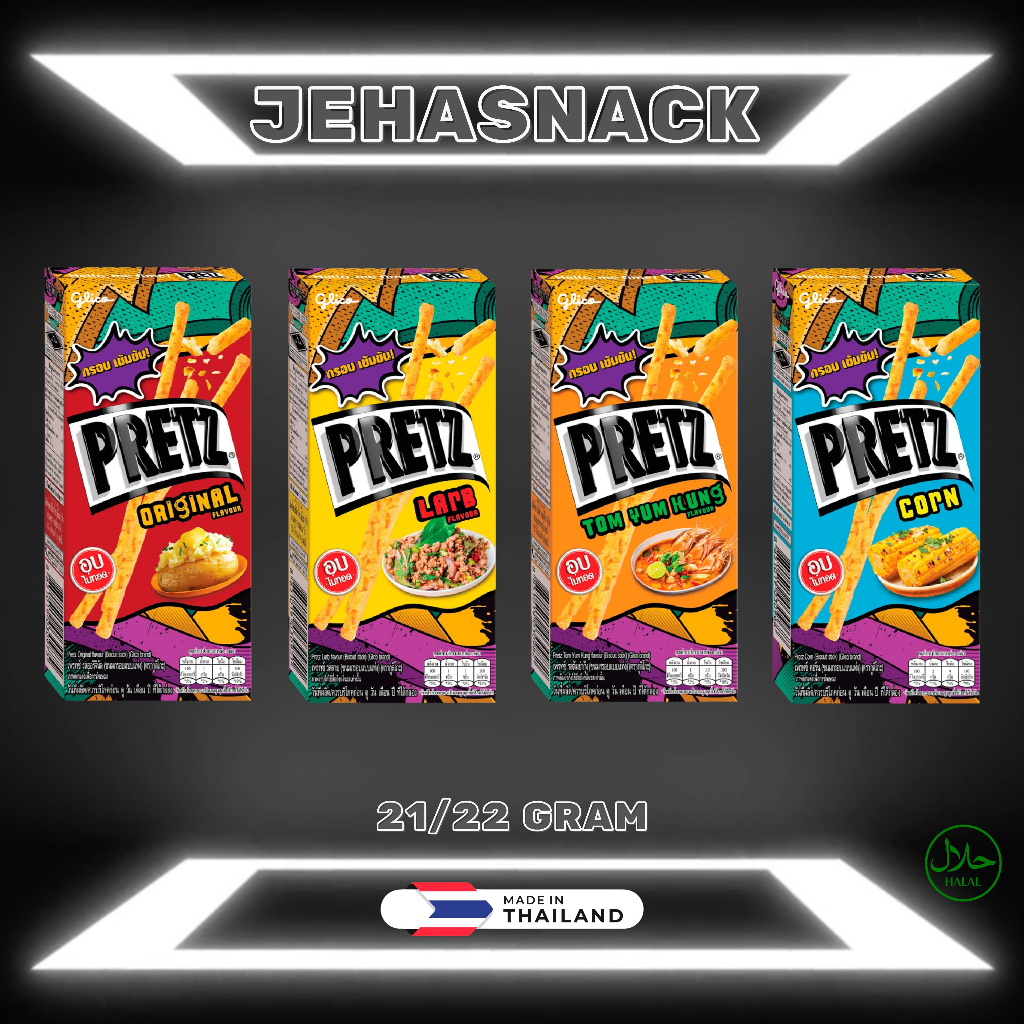 

[ BISKUIT BKK ] Glico Pretz Biscuit Stick HALAL 21gr / 22gr ( Import Thailand - Bangkok )