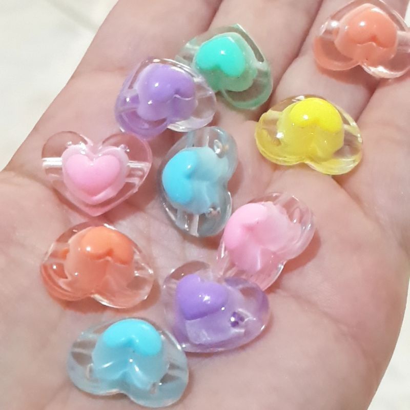 manik isi love Clear Mote love isi 10 pcs