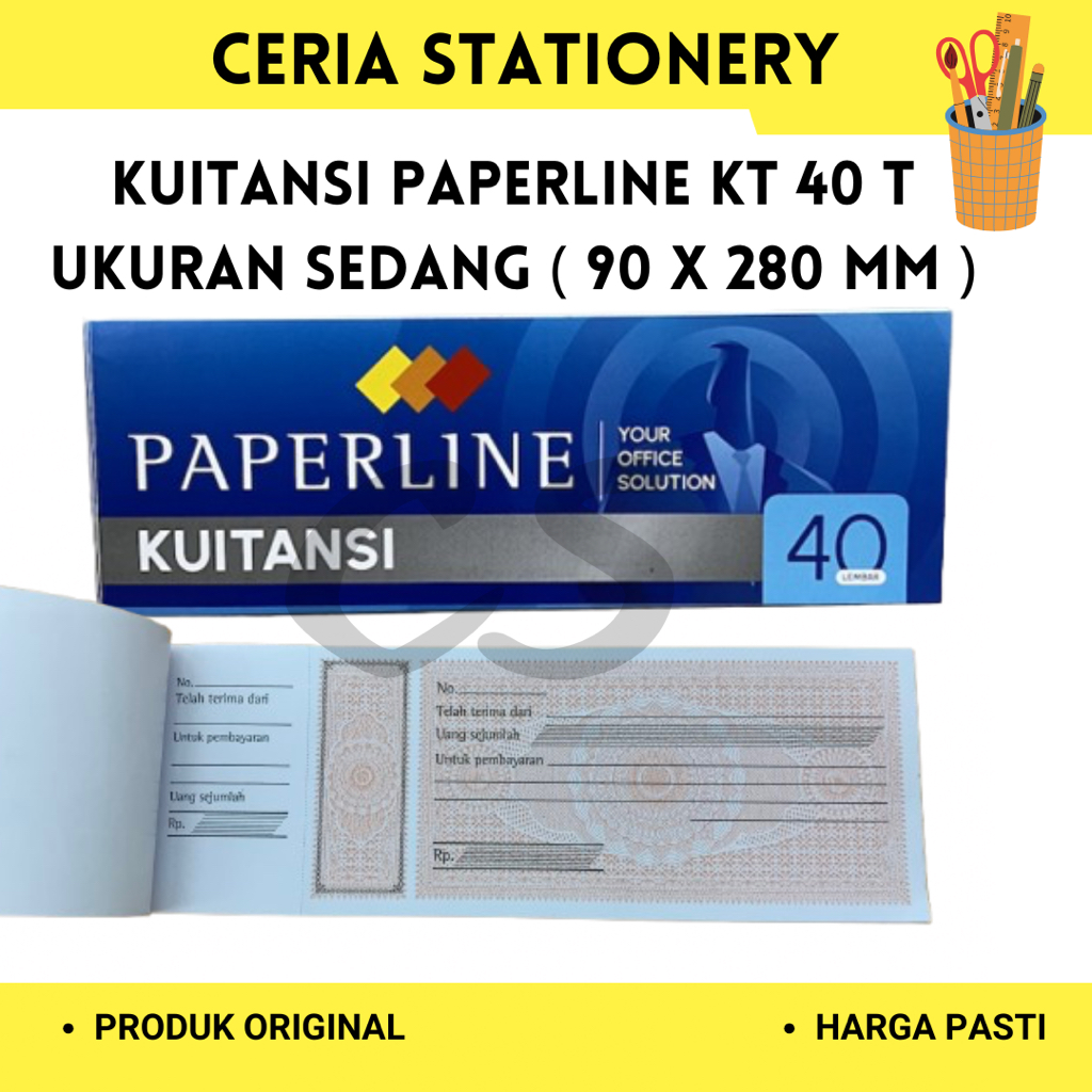 

Buku Kuitansi Paperline Sedang 40 Lembar / Kwitansi KT 40 T SIDU