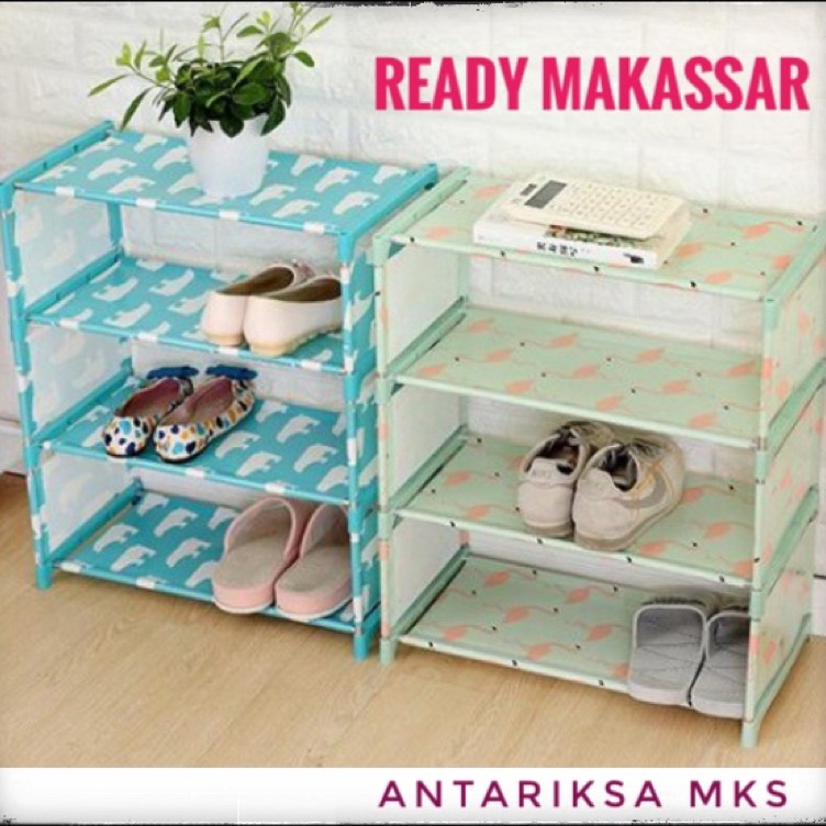 KODE J87Y KOTAKIN RAK SEPATU SENDAL  RAK SERBAGUNA 4 SUSUN MURAH RAK1 MAKASSAR