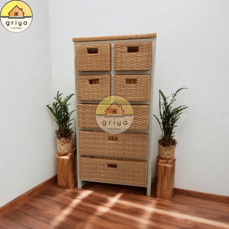 Lemari Rotan Sintetis 7 Laci