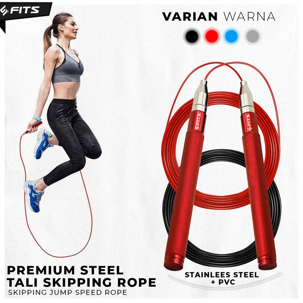 KODE Y17Q SFIDN FITS Premium Steel Tali Skipping Rope  Skipping Jump Speed Rope