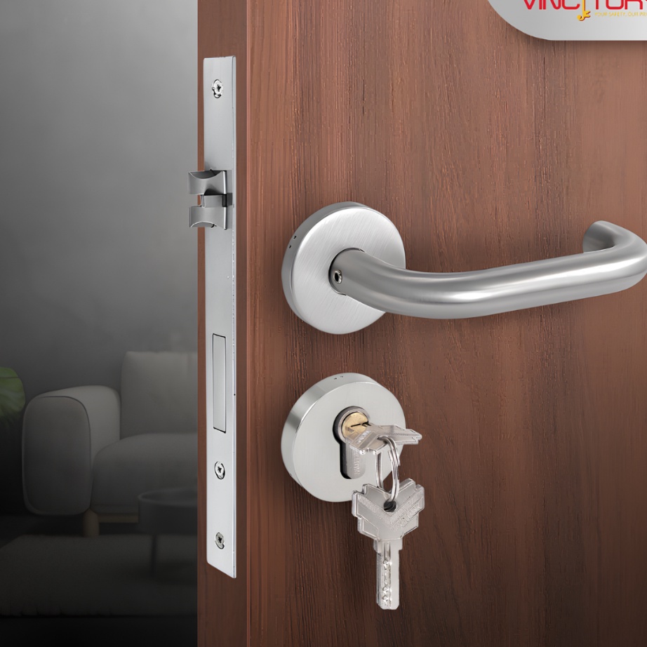 Hot Sale VINCITORY Gagang Pintu Rumah Fullset Stainless Solid Minimalis  Handle Pintu Premium Stainl