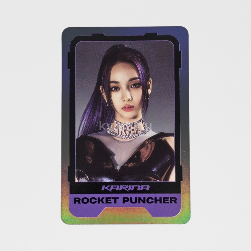 [READY] PHOTOCARD PC OFFICIAL AESPA KARINA ALBUM GIRLS KWANGYA CHARACTER CARD ROCKET PUNCHER