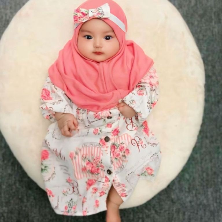 Baju Gamis Bayi Anak Perempuan 24 Bulan Set Aqiqah Newborn KODE L6O4