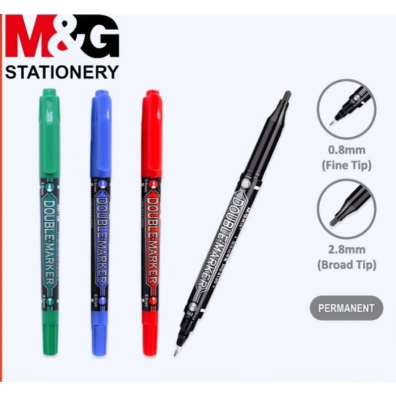 

[PCS] DOUBLE MARKER APM21372 MG / DUAL TIP MARKER PERMANENT M&G 0.8MM + 2.8MM DUAL TIP