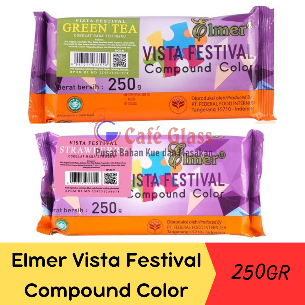 

Elmer Vista Festival Compound Chocolate Color/Cokelat Compound Warna-250GR