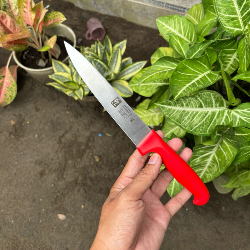 Pisau Sembelih Icel 15 CM Made In Portugal Gagang Karet Hitam