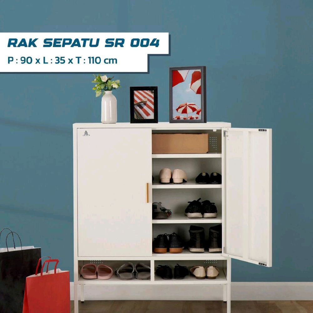 RAK / LEMARI SEPATU SANDAL BESI 5 SUSUN 2 PINTU OLYMPIC FURNITURE (SR004)