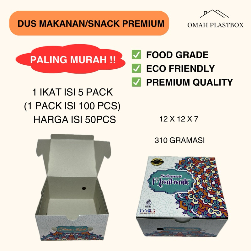 

Dus Kue Snack Young Premium 12x12 - Box Makanan Acara 50 Pcs