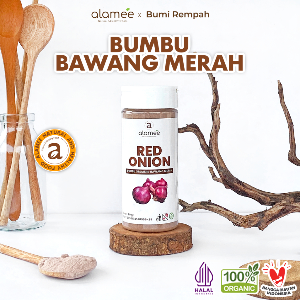 

ALAMEE Bawang Merah Bubuk Red Onion Seasoning Powder Bumbu Dapur Organik Masak Tanpa Campuran Tabur