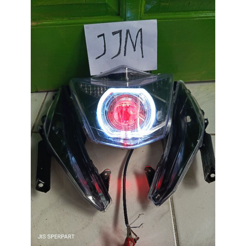 REFLEKTOR LAMPU DEPAN BEAT ESP BEAT ECO BEAT STREET 2016-2019 FULL SET PLUS BILED 4,5 INCHI MODEL CO