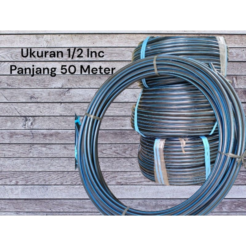 Slang Air / Pipa HDPE 1/2 Inc Panjang 50 Meter Merk Rucika