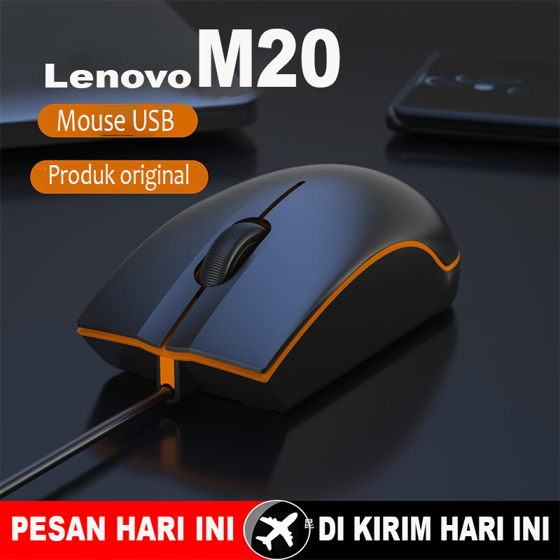 Mouse Lenovo M20 Wired USB - Mouse Kabel Original - Kompatibel Laptop & PC